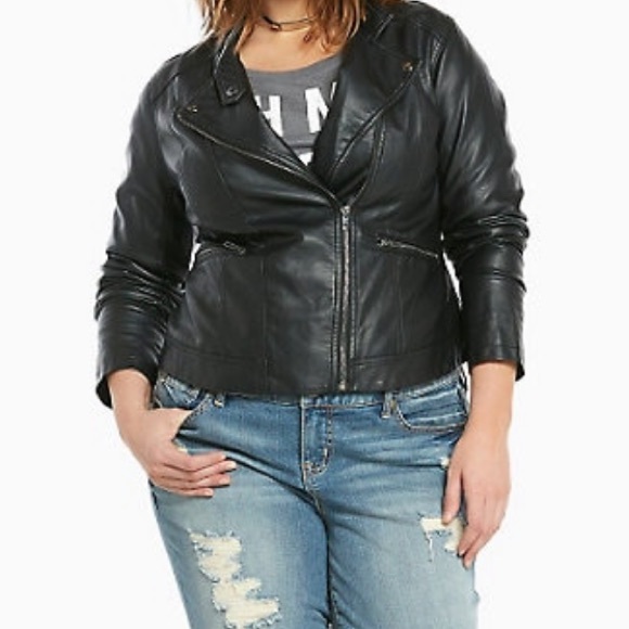 torrid Jackets & Blazers - Torrid Faux Leather Motorcycle Jacket Size 3X